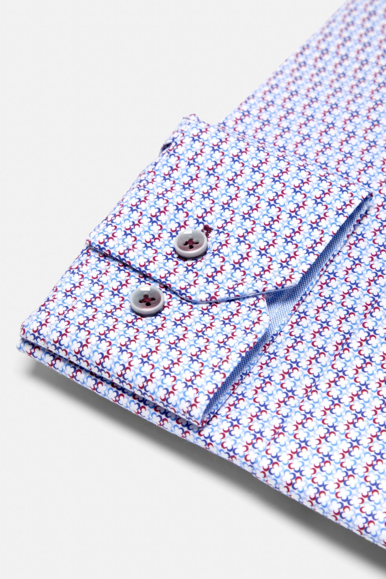 BENETTI Stephen Casual Pattern Long Sleeve Shirt RED back view