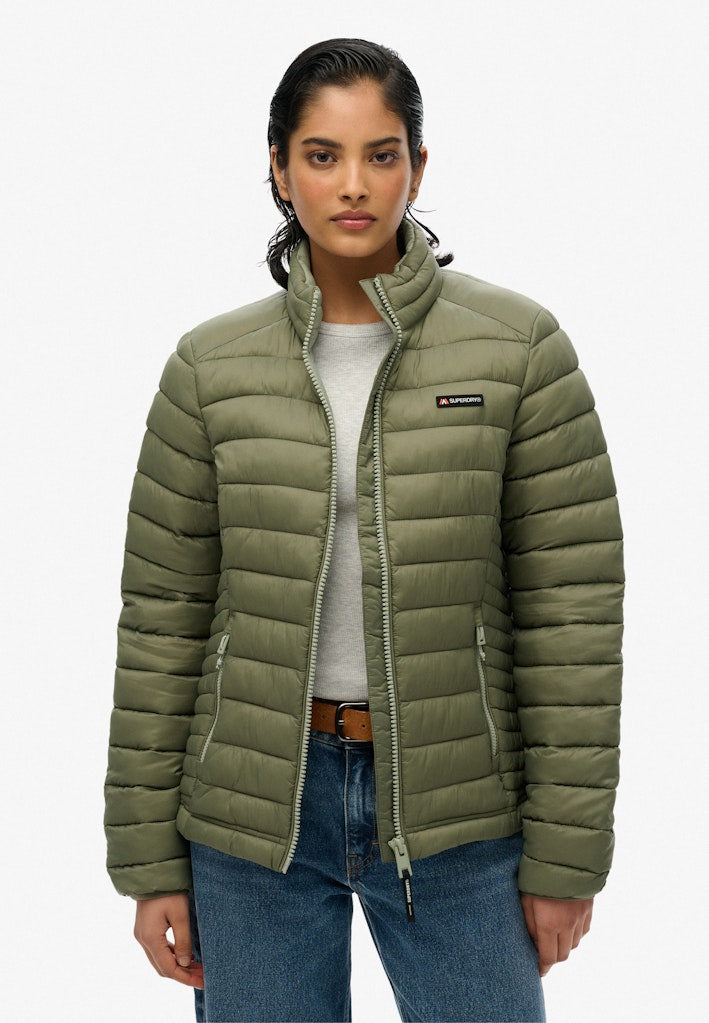 Superdry Ladies Fuji Lite Padded Jacket-Dusty Olive Green Dusty Olive Green detail view