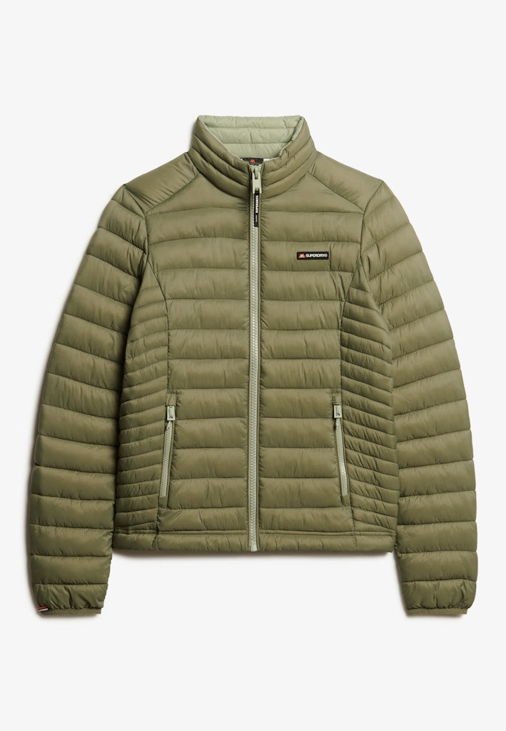 Superdry Ladies Fuji Lite Padded Jacket-Dusty Olive Green Dusty Olive Green flat front view