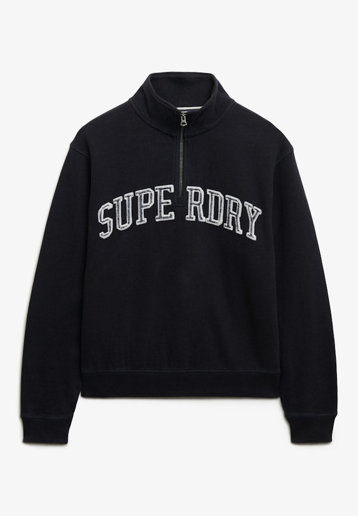 Athletic Essentials Eclipse Navy Applique Half Zip-Front view
