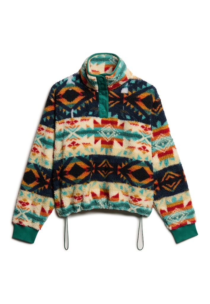 Super Soft Nava Quilt Print Henley-Front view