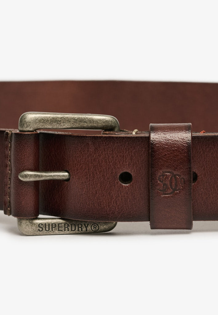 SUPERDRY Superdry Classic Leather Belt – Brown BROWN back view
