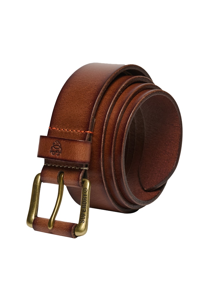 SUPERDRY Superdry Classic Leather Belt – Tan Tan front view