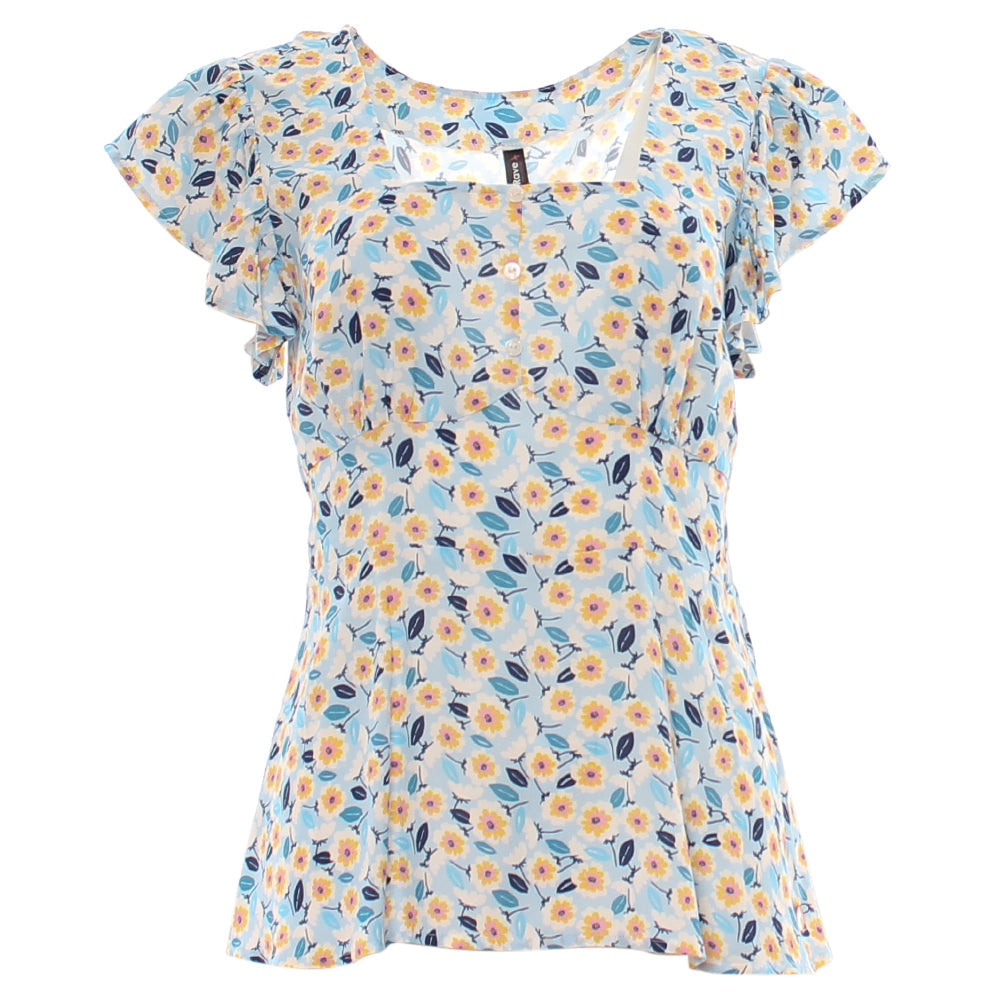 Ladies Tamara Blue Top-Ghost Front View