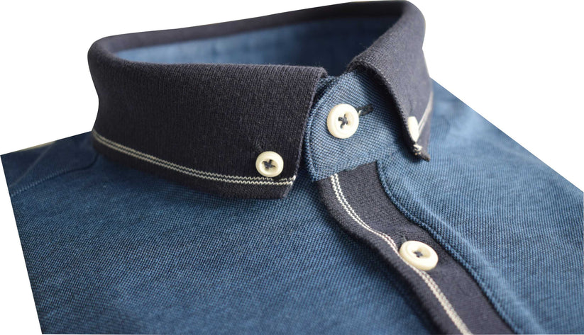 tom penn Tom Penn Blue Melange Polo BLUE detail view