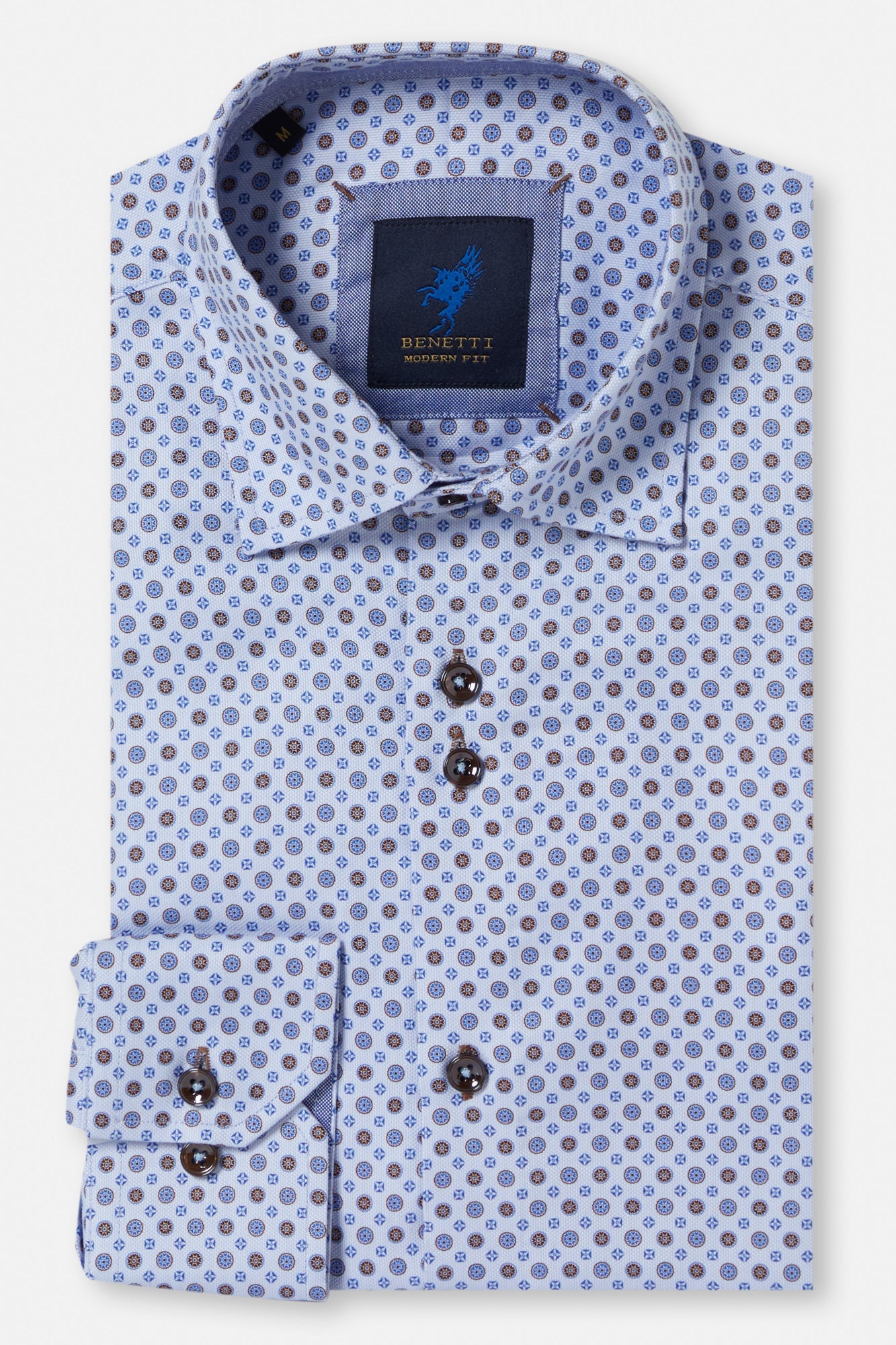 BENETTI Tauton Brown Shirt Brown front view