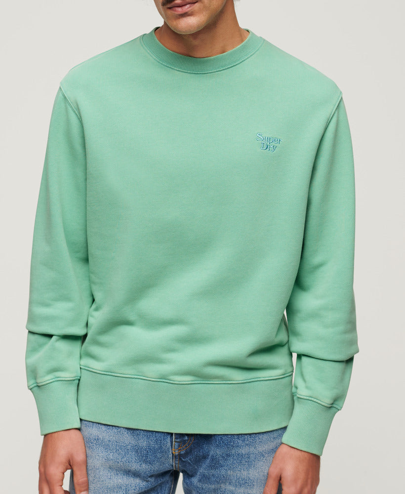 SUPERDRY Vintage Washed Sweatshirt-Lagoon Aqua Lagoon Aqua model front view