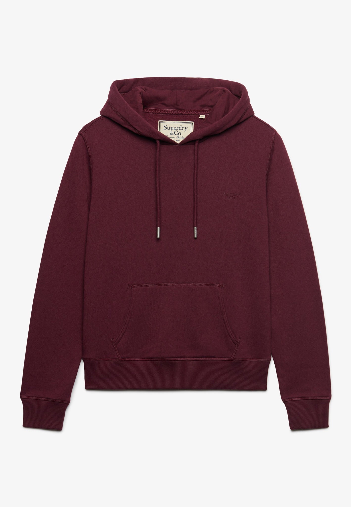 Superdry Signature Embroidered Hood in Port Red front view