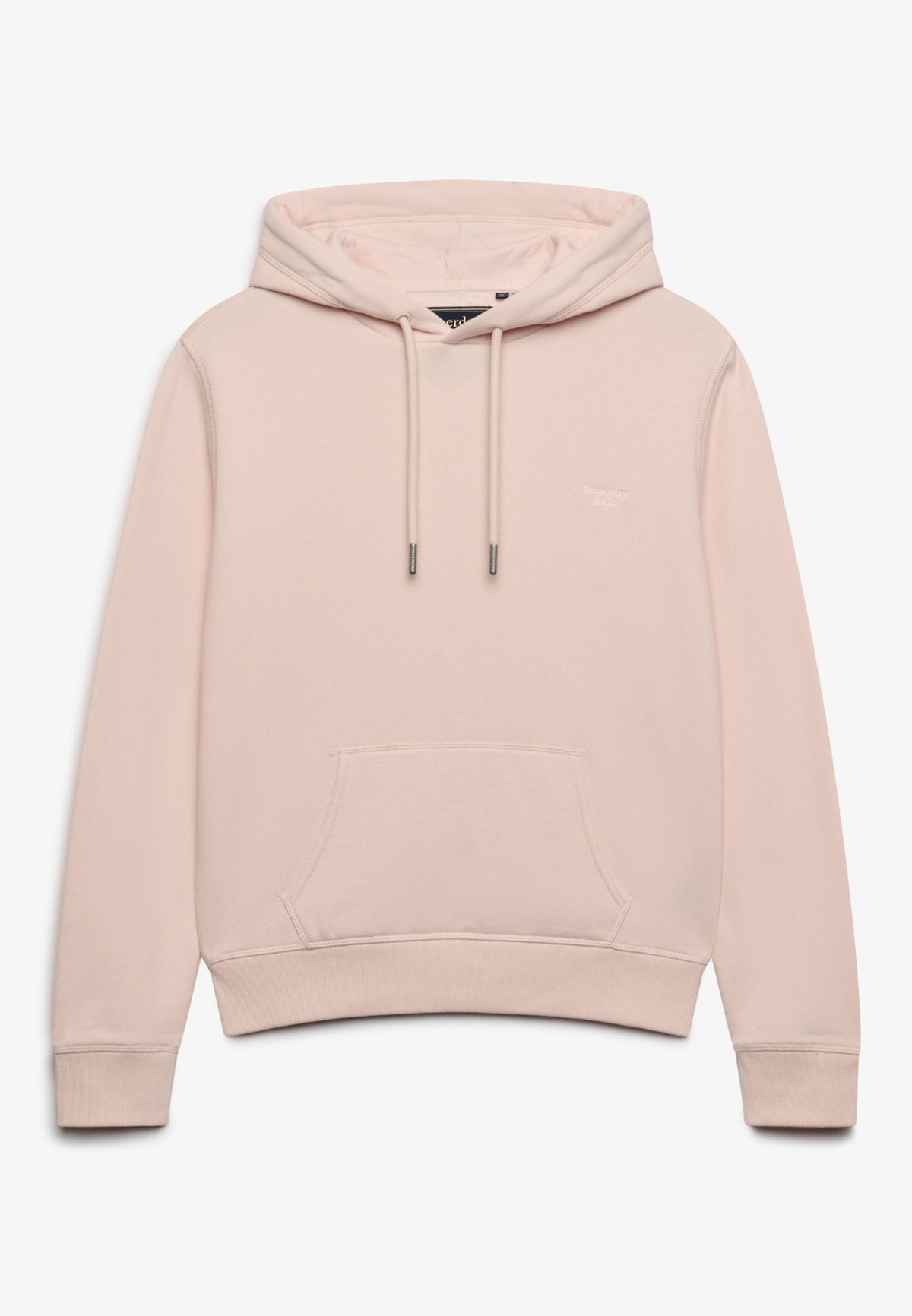 Front view of Superdry Signature Embroidered Hoodie in Rose Blush Pink