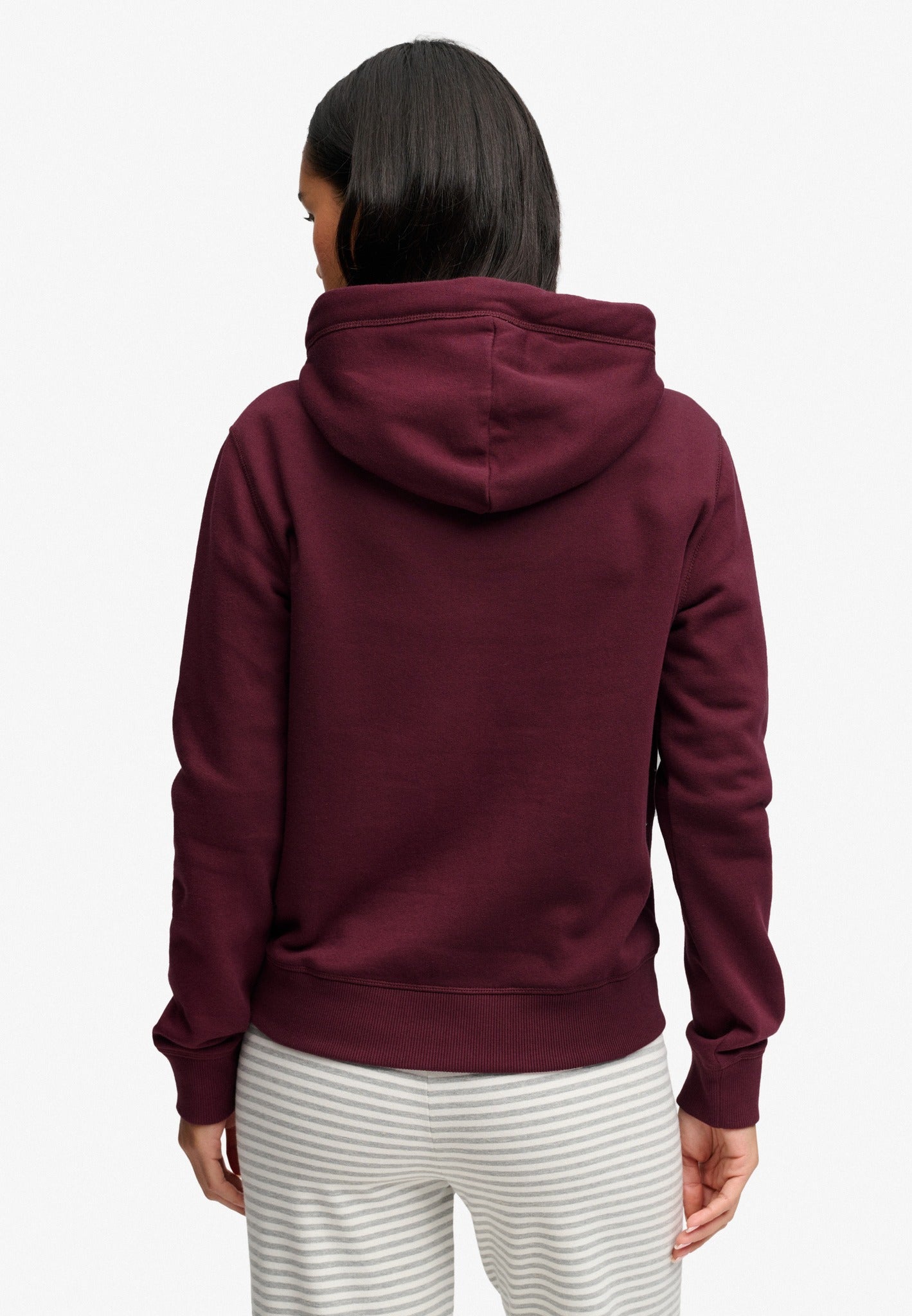 Superdry Signature Embroidered Hood in Port Red back model view