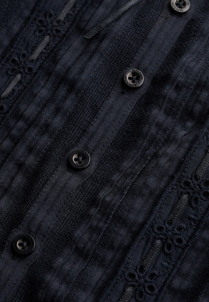 Superdry Ladies Lace Cami Top-Eclipse Navy ECLIPSE NAVY close up view