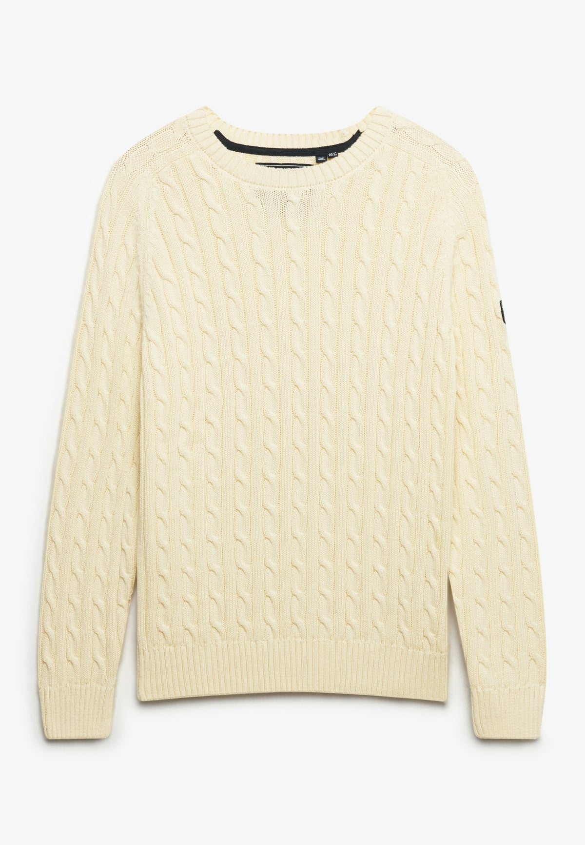 Superdry Slouchy Cable Knit in Natural White front view