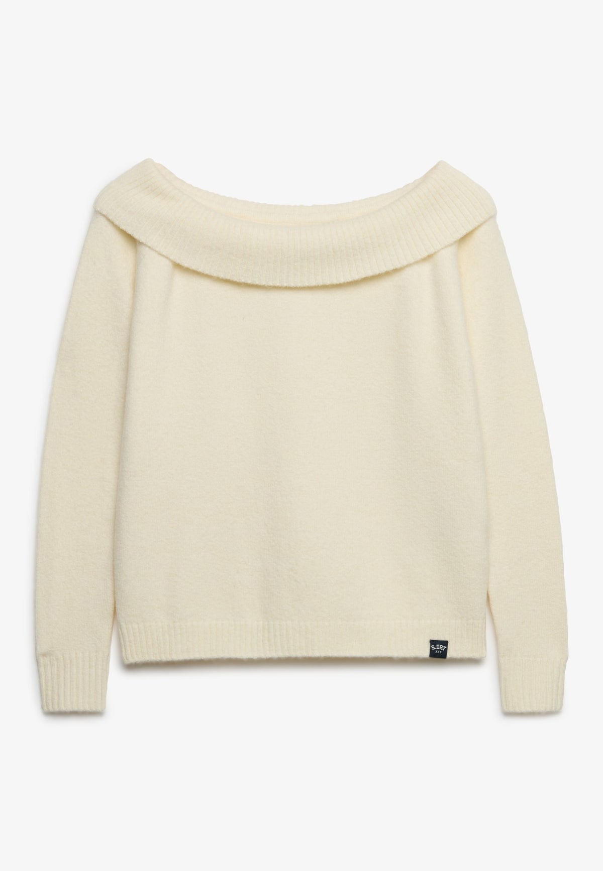Superdry Bardot Knitted Jumper in Desert Bone Off White back view