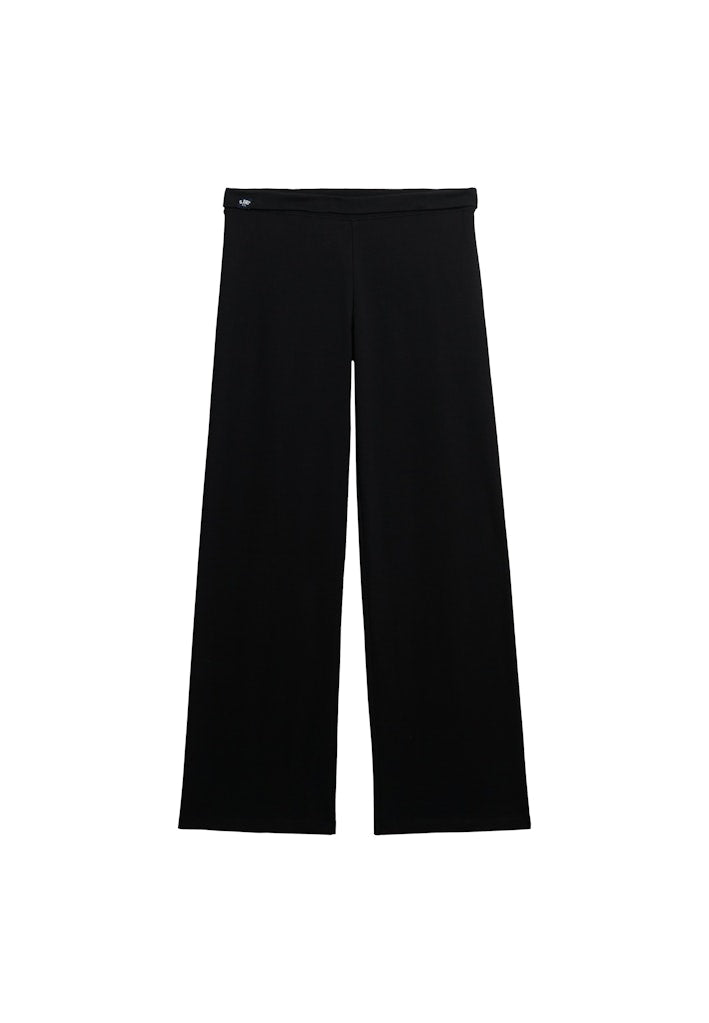 Superdry Ladies Athletic Essentials Fold Over Jogger-Black BLACK full front view