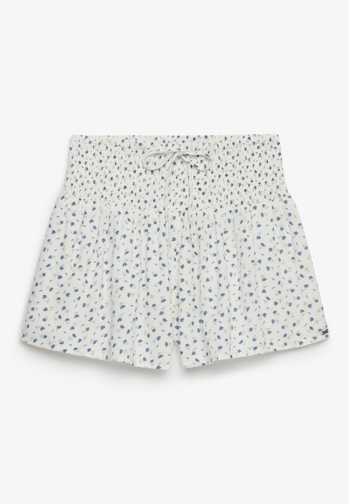 Superdry Ladies Printed Mini Smocked Shorts-Off White Ditsy Floral Off White Ditsy Floral detail view
