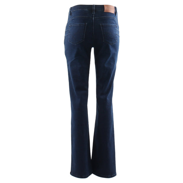 RANT & RAVE LADIES Wendy High Rise Bootcut Tummy Tuck Jeans MID INDIGO side view