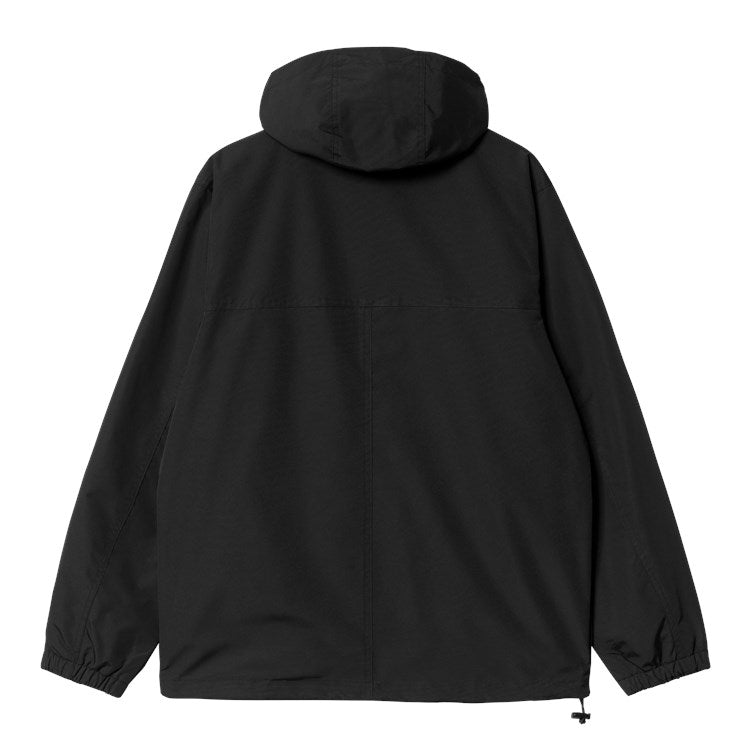 Windbreaker Pullover-Black/White-Back view