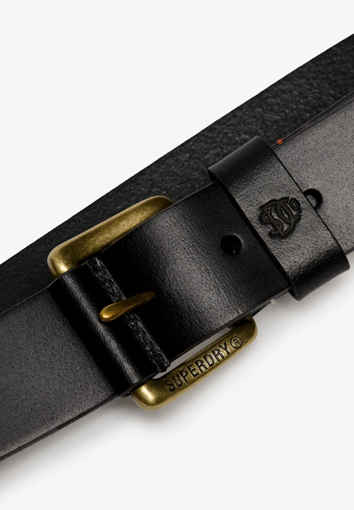 SUPERDRY Superdry Black Classic Leather Belt Black back view