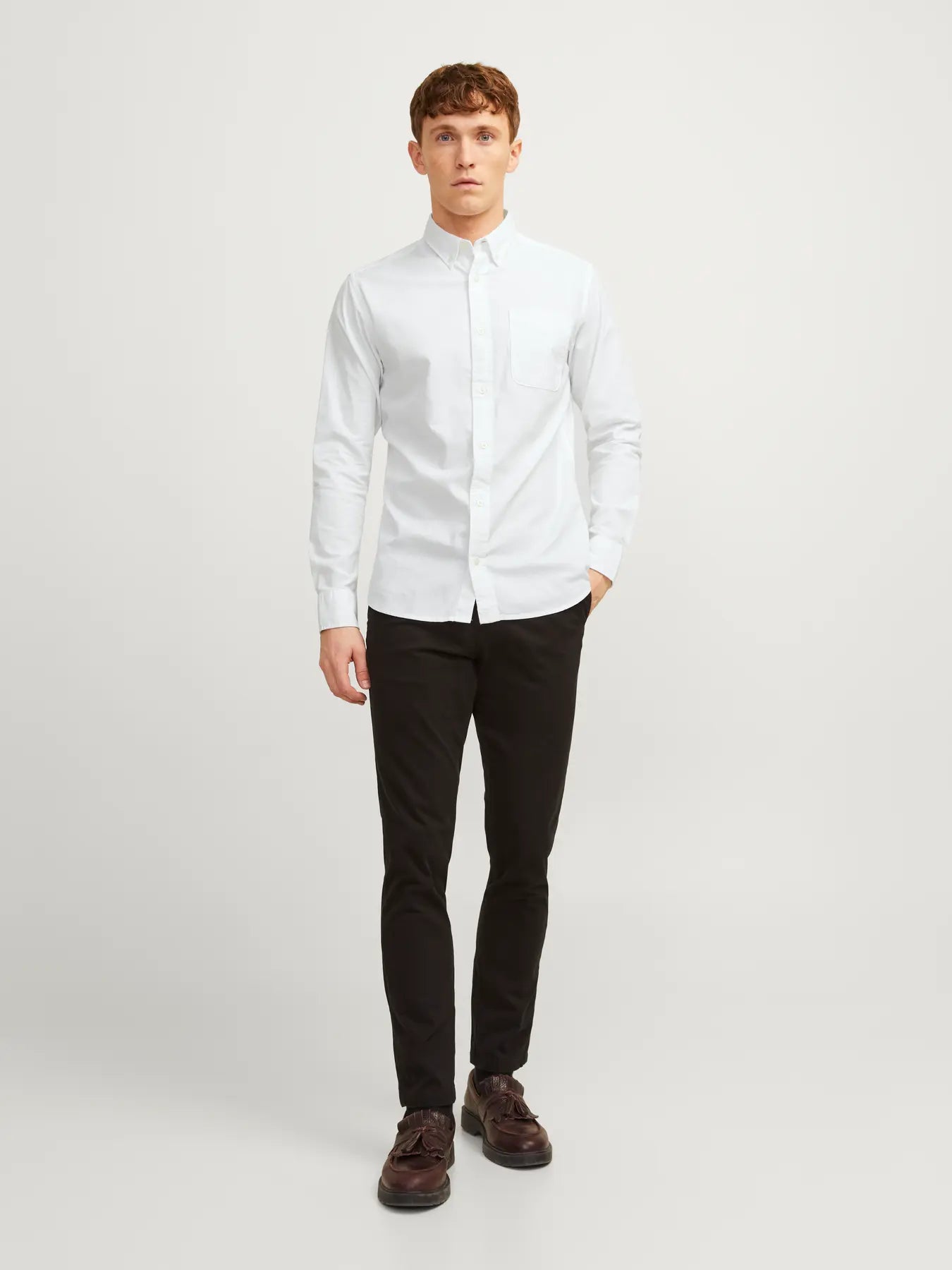 JACK JONES PREMIUM Brook Oxford Long Sleeve White Shirt White detail view