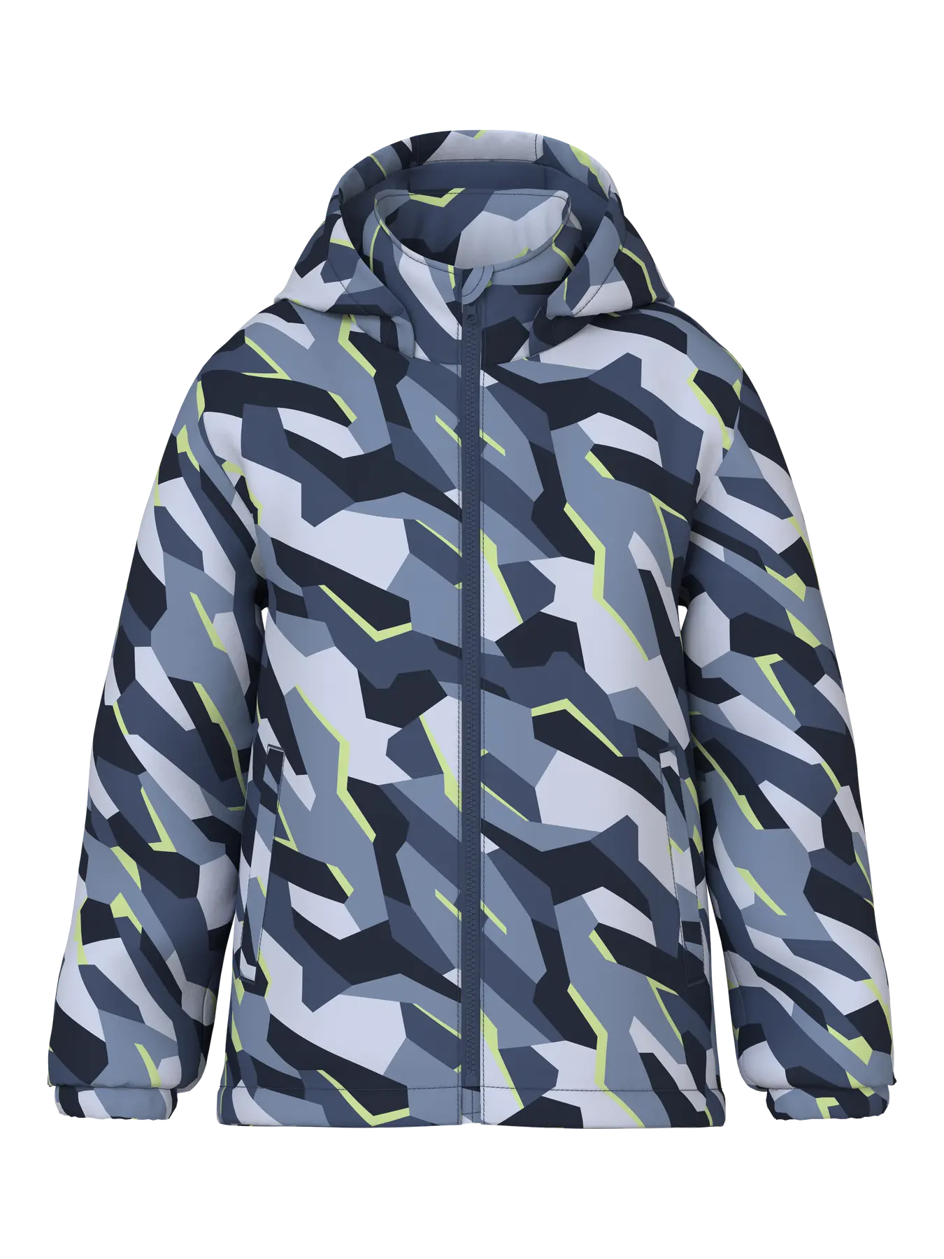 NAME IT Max Padded All Over Print Jacket in Oceana front view