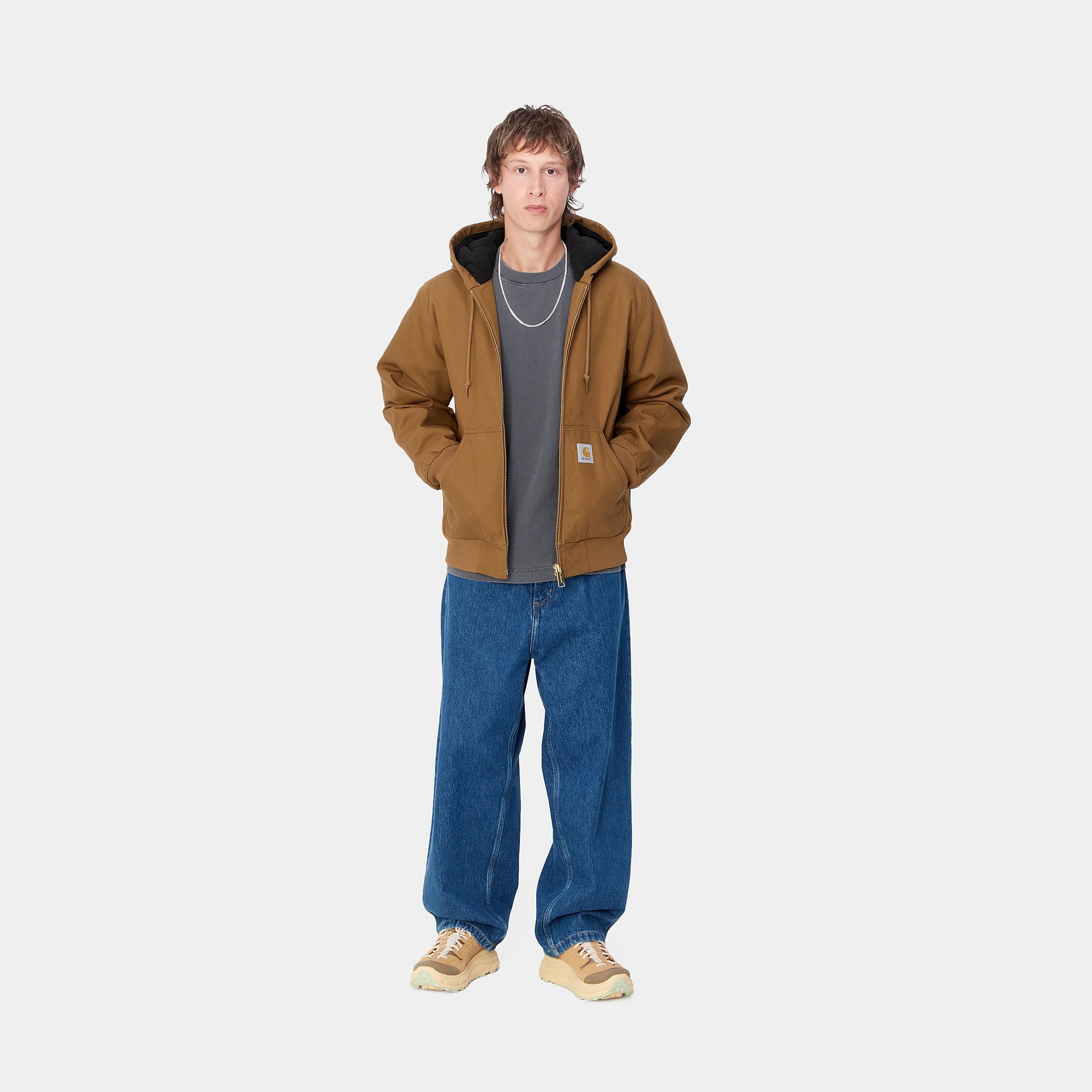 Carhartt WIP Active Jacket-Hamilton Brown Hamilton Brown model front view