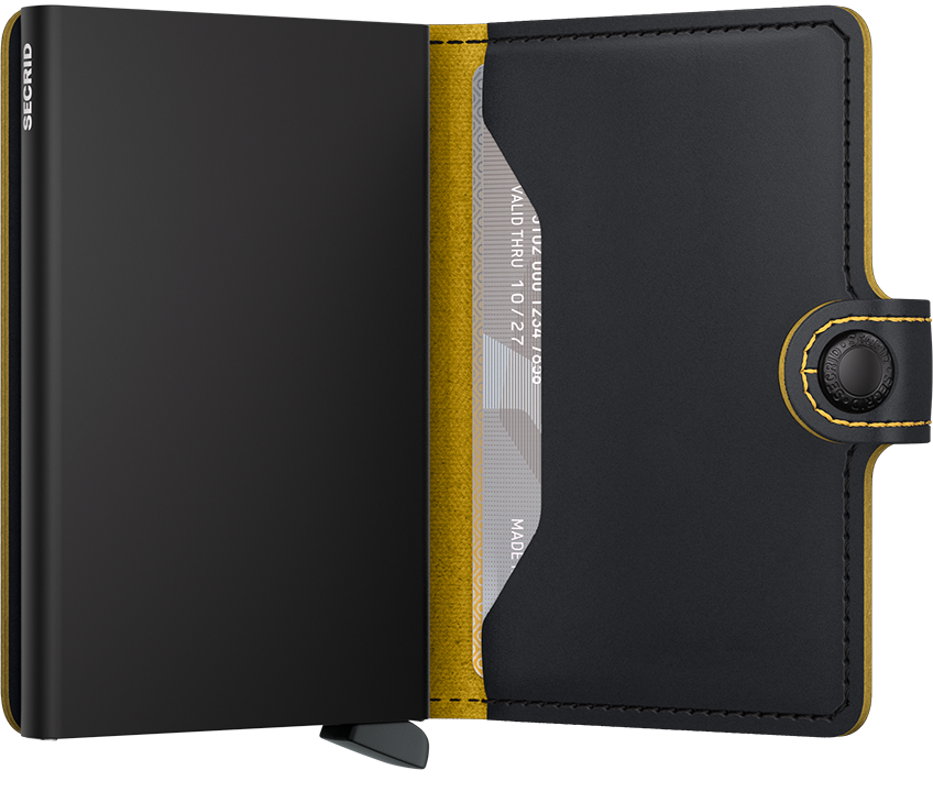 Secrid Matte Black/Ochre Miniwallet-Inside view