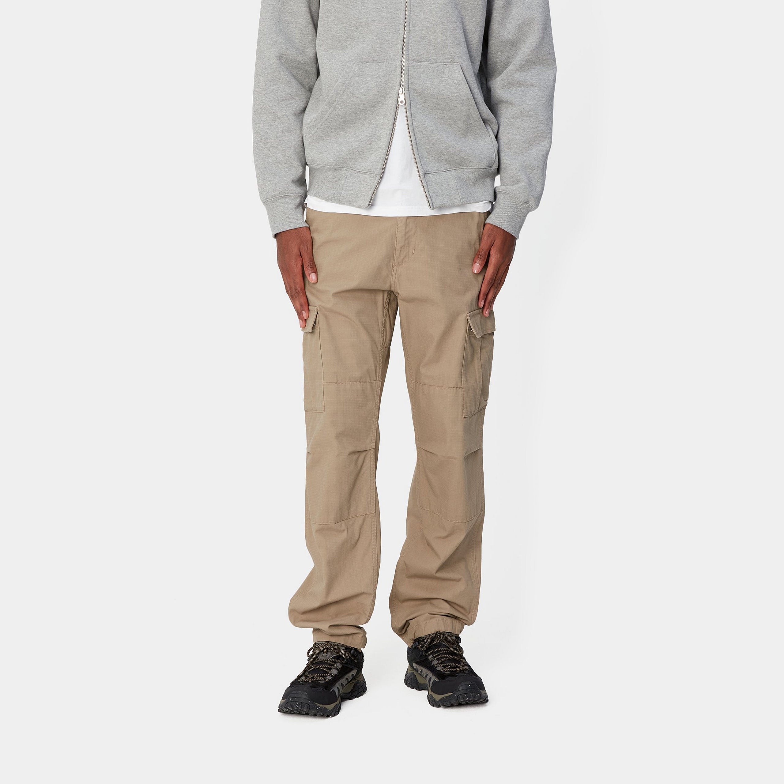 Carhartt WIP Aviation Leather Colour Cargo Pant Leather front view