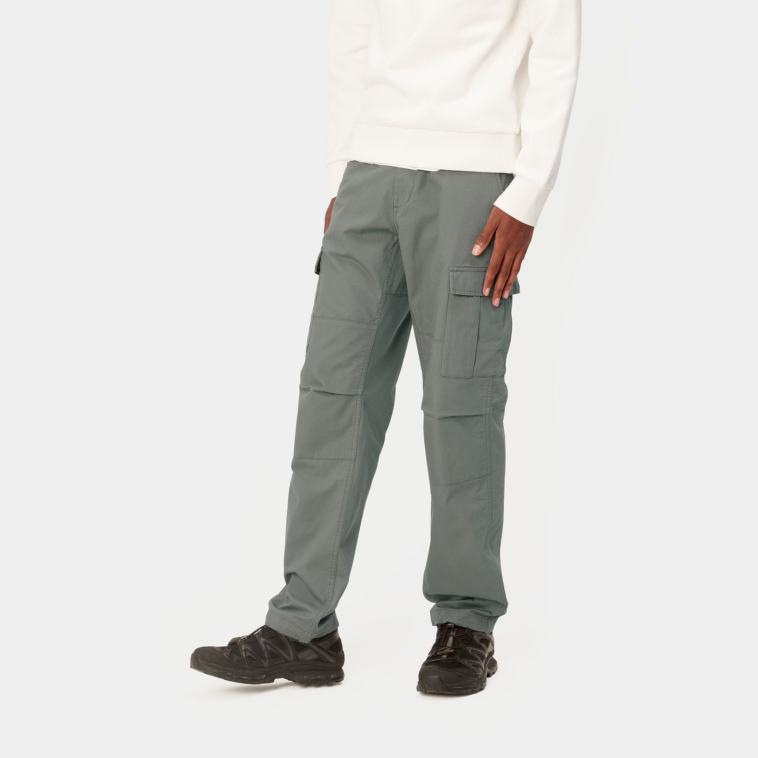 Carhartt WIP Aviation Cargo Pant-Smoke Green Smoke Green detail view