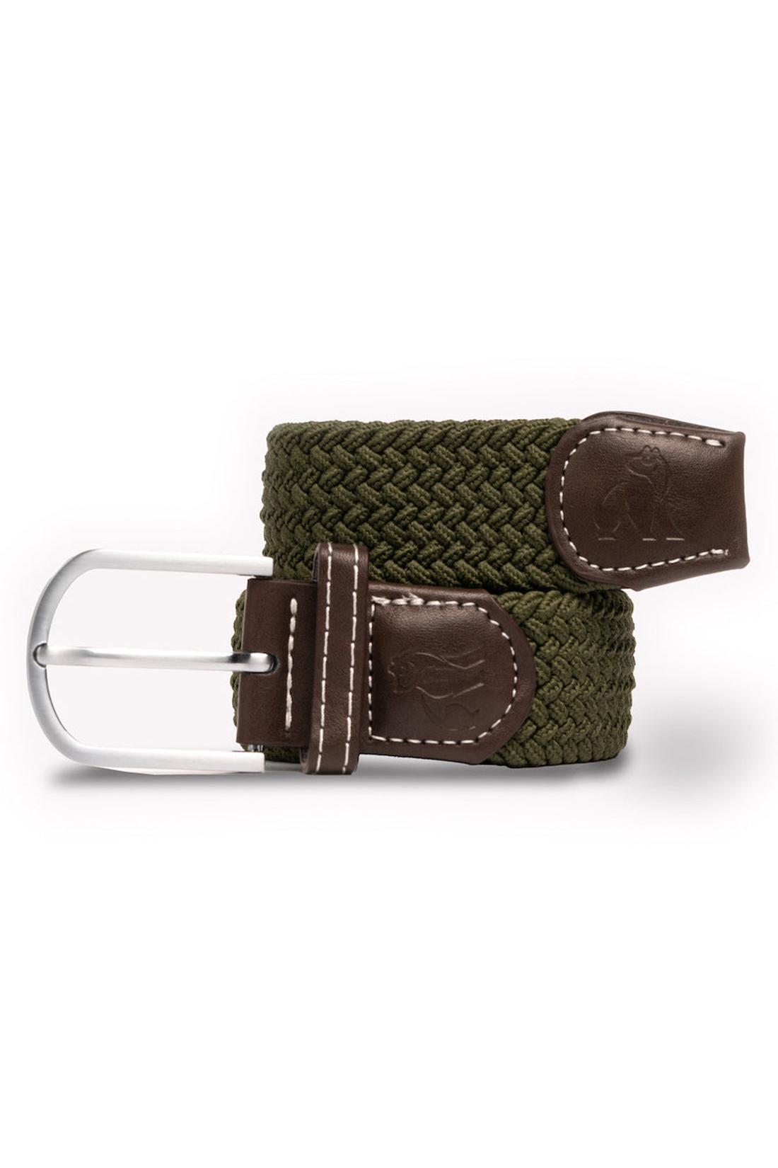 Swole Panda Woven Belt - Khaki Green Khaki front view