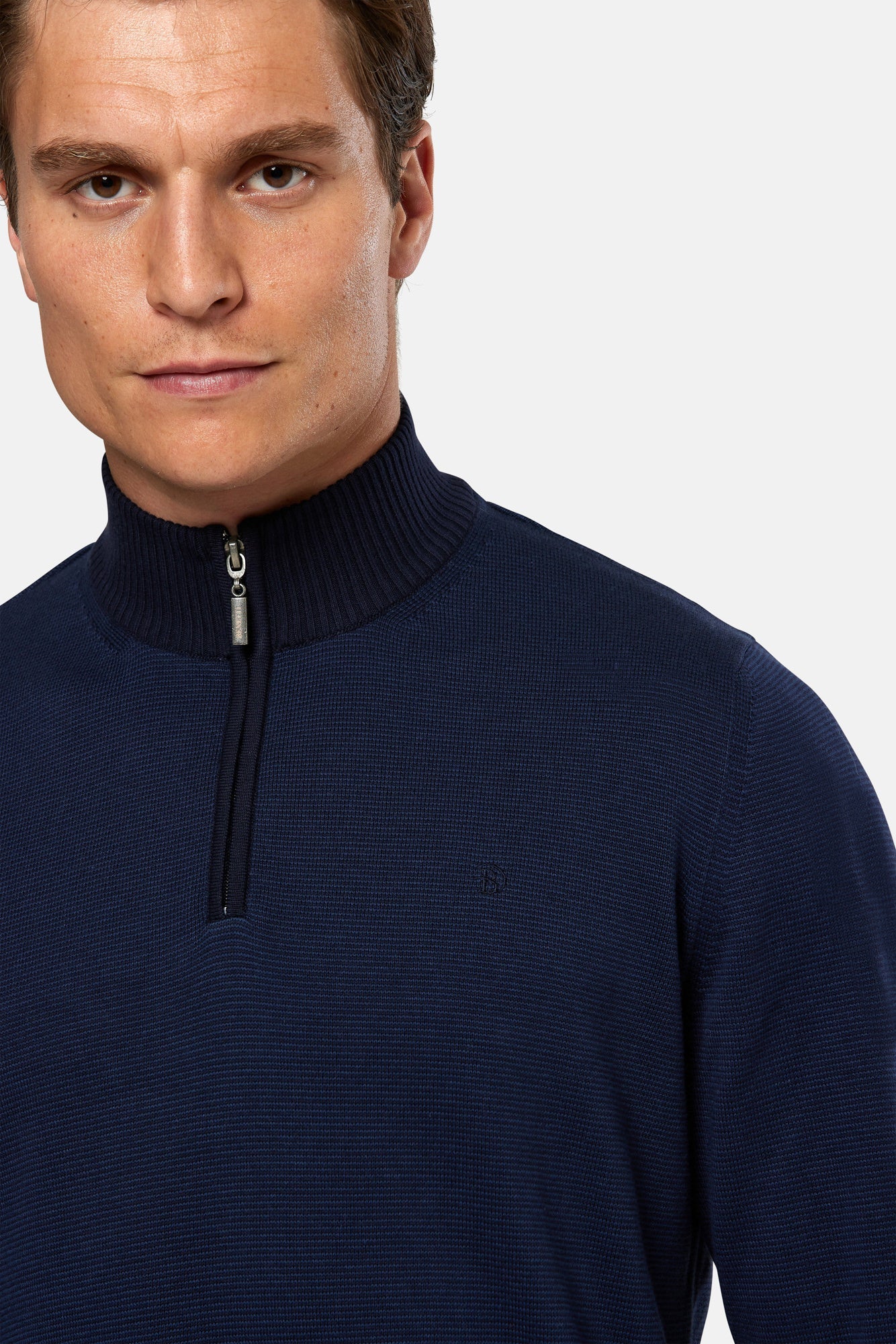 BENETTI Borrow 1/4 Zip Knitwear - Navy Navy detail view