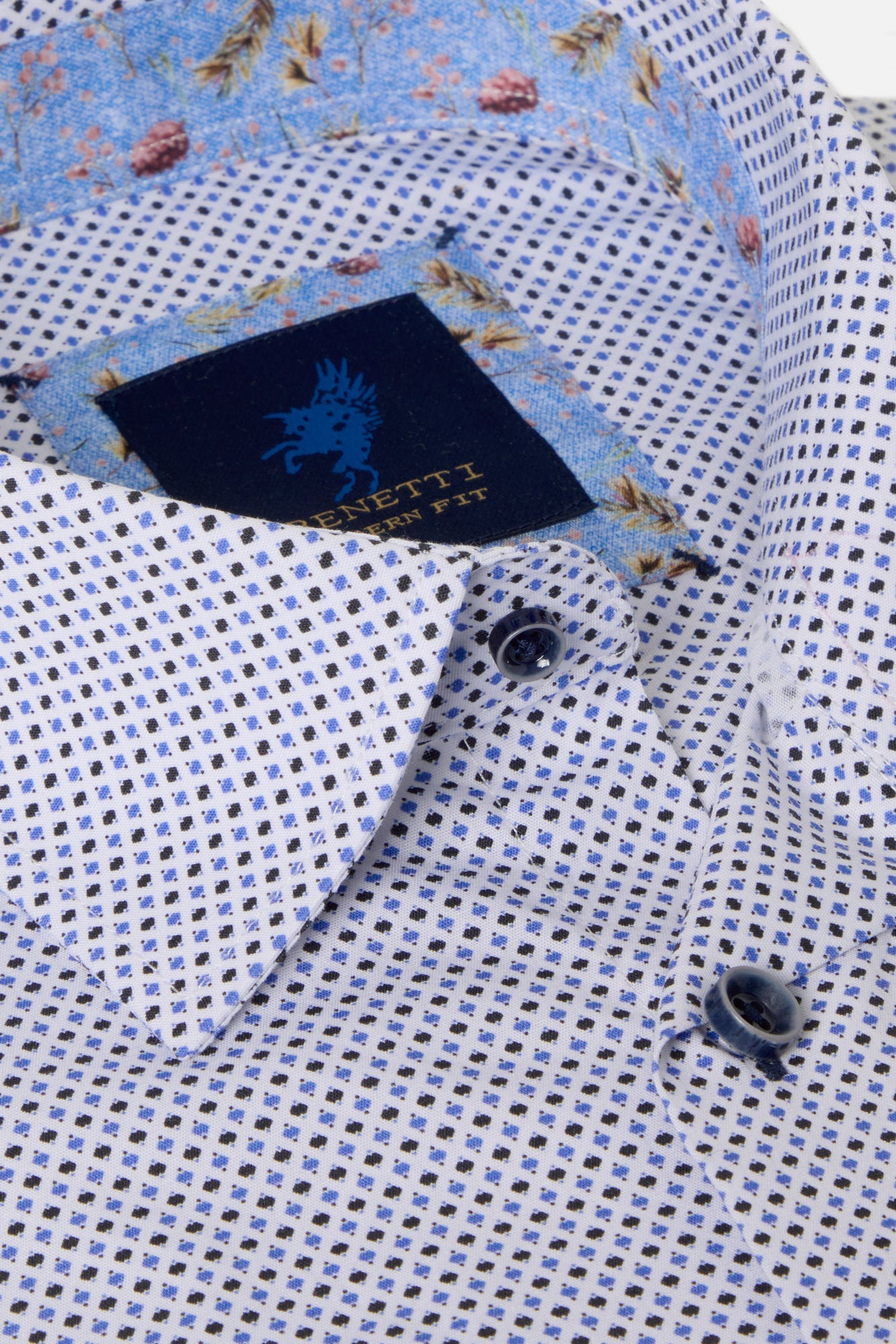 BENETTI Finn Short Sleeve Blue Shirt BLUE detail view