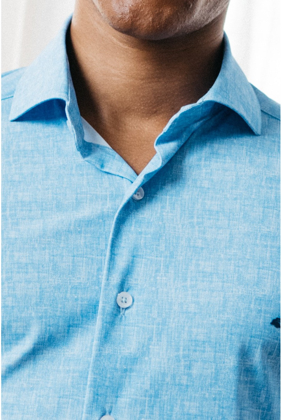 Aytona Blue Long Sleeve Shirt-Button detail
