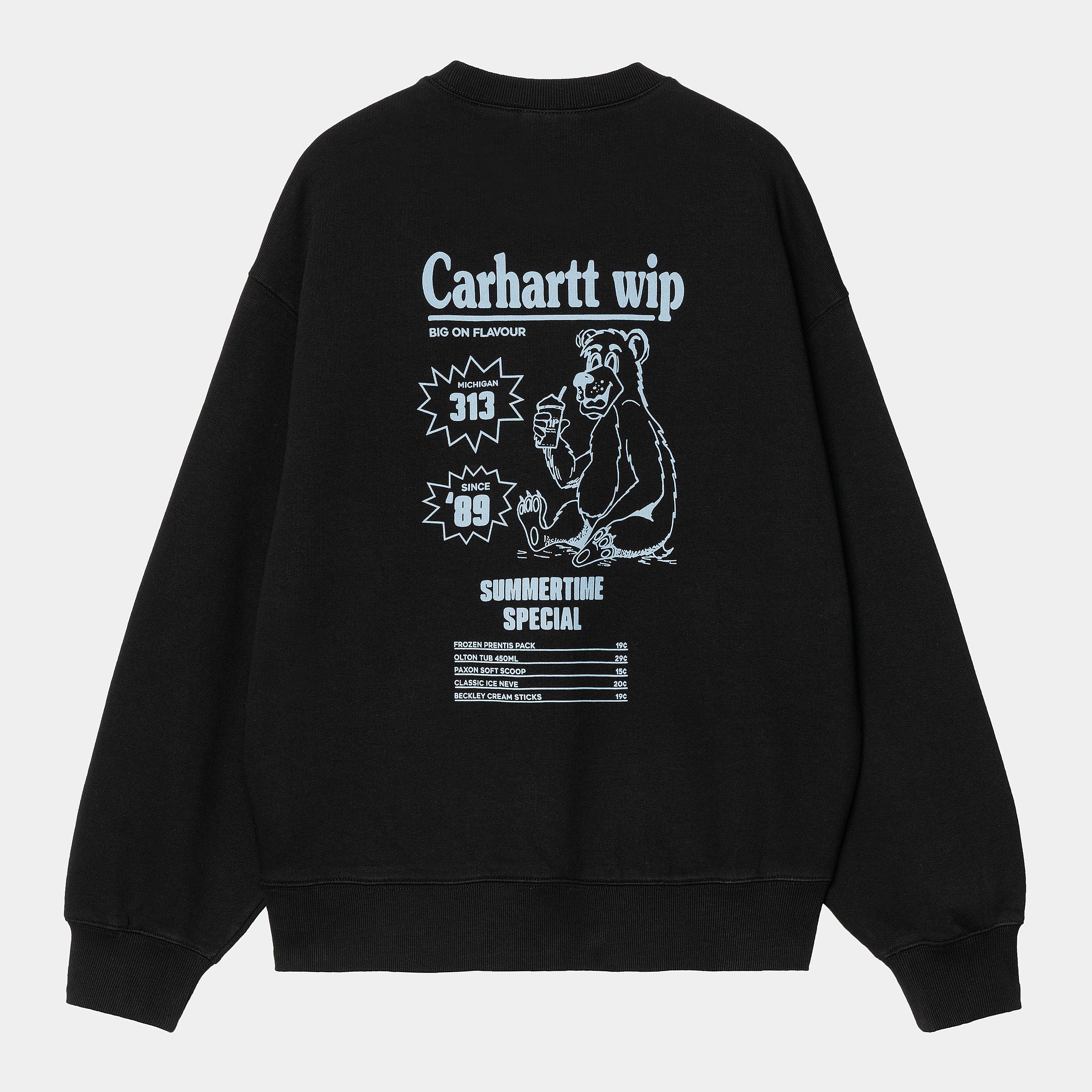 Carhartt WIP Catalogue Sweat-Black / Bluebird Black / Bluebird model front view