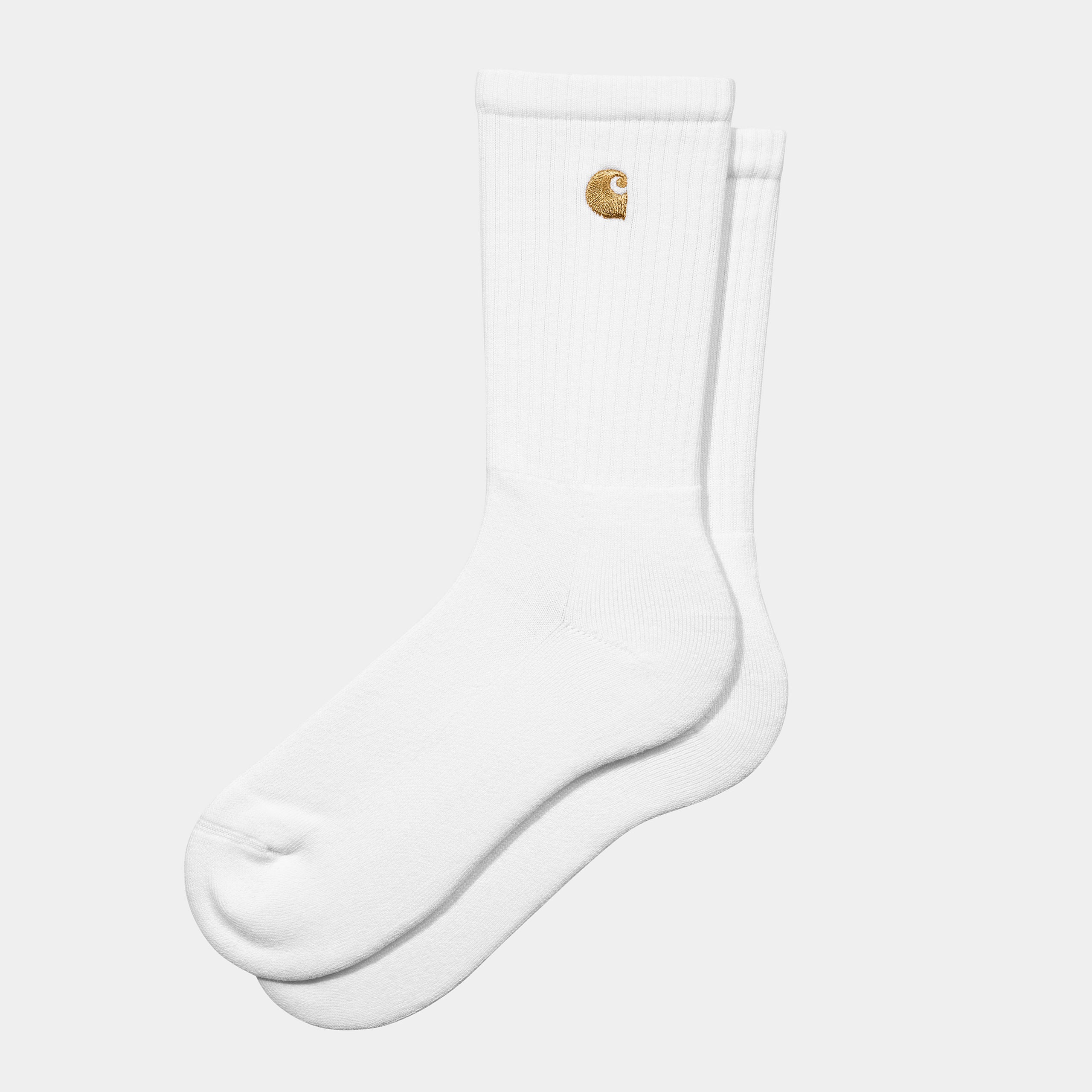 Carhartt WIP Chase Socks-White / Gold White / Gold front view
