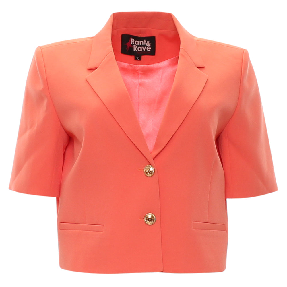 Ghost front view of Mariana coral blazer