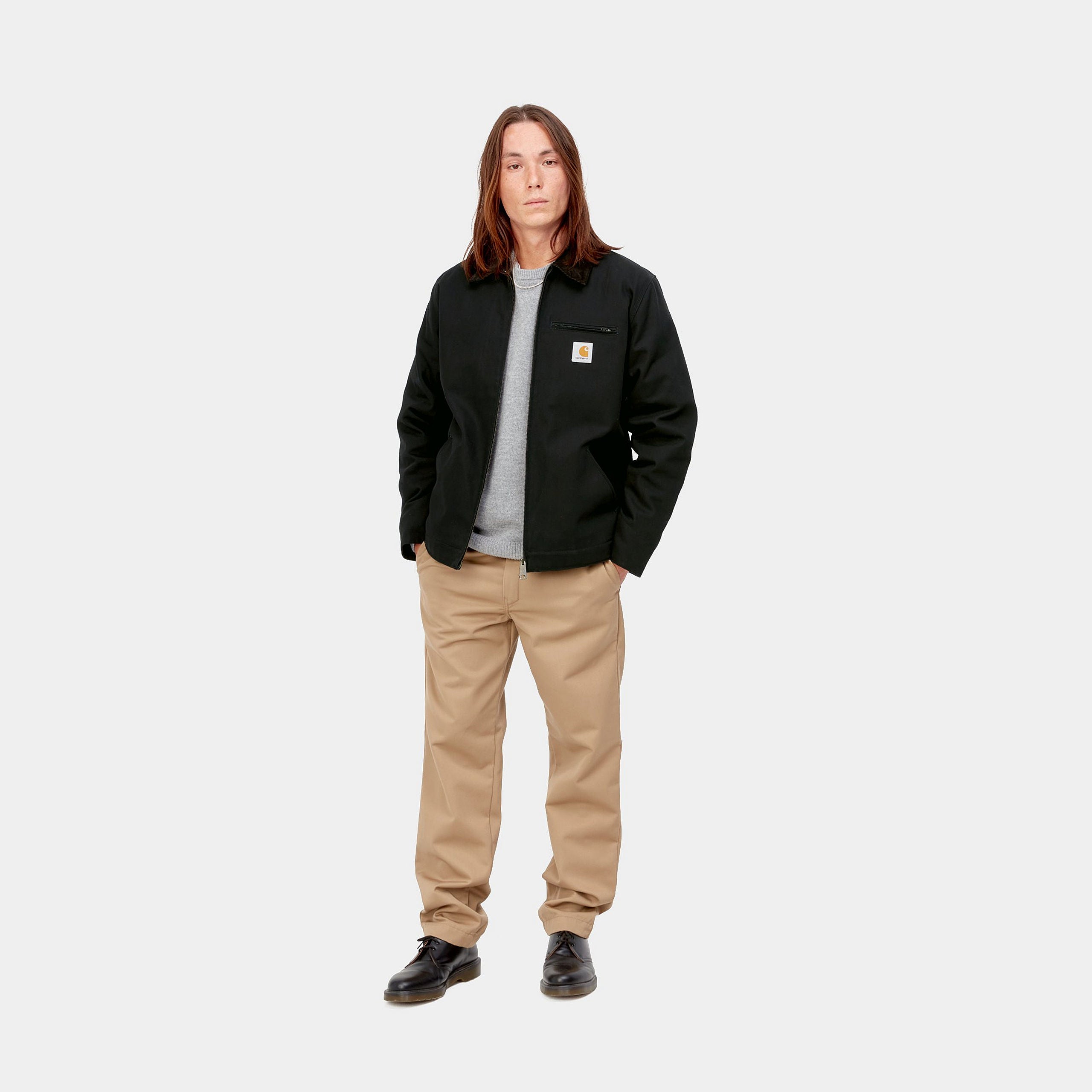 Carhartt WIP Detroit Jacket-Black / Black Black / Black side view