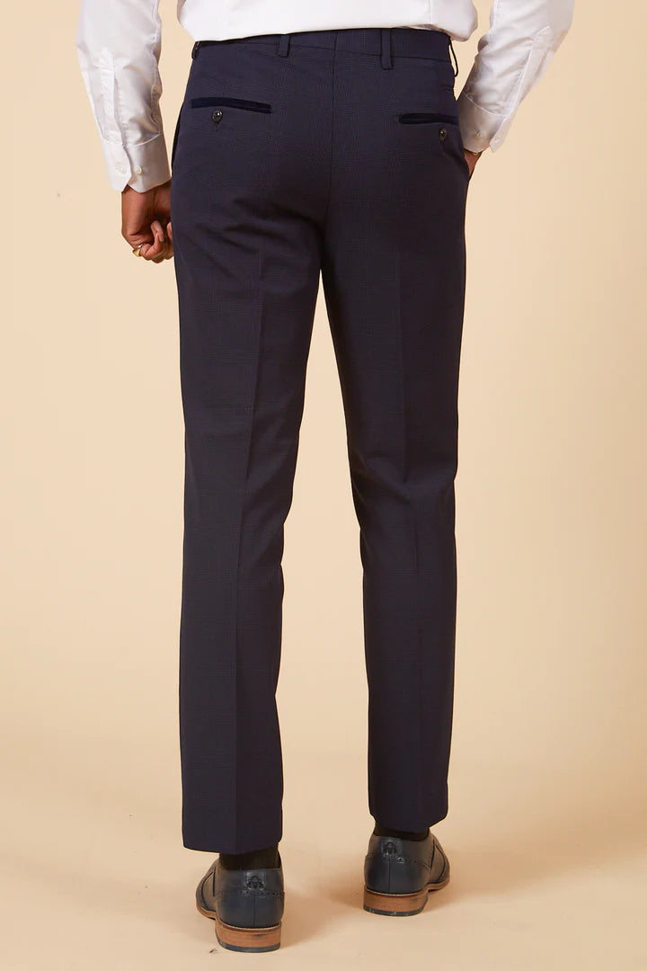 Men's Bromley Navy Trousers-Back View