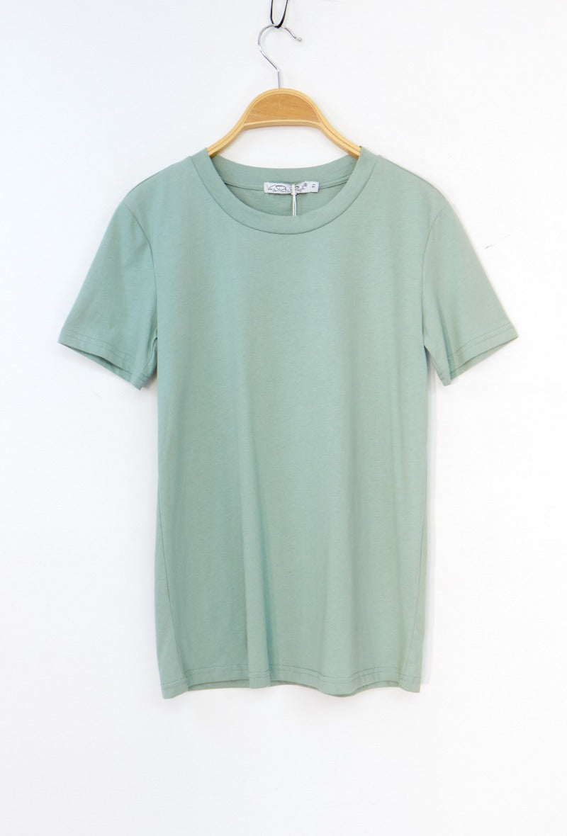 Ladies Basic Plain T-Shirt - Wasabi-Front View