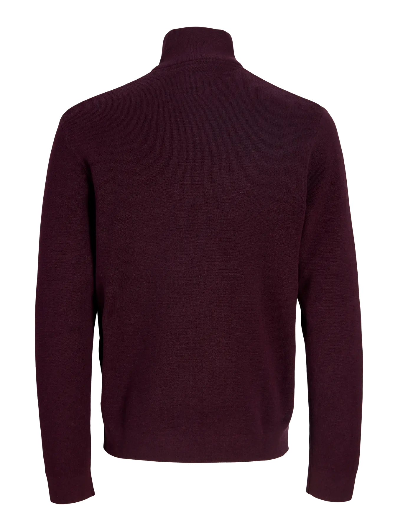 JACK & JONES Milano Stitch Knit Half Zip in Bitter Chocolate Melange back view