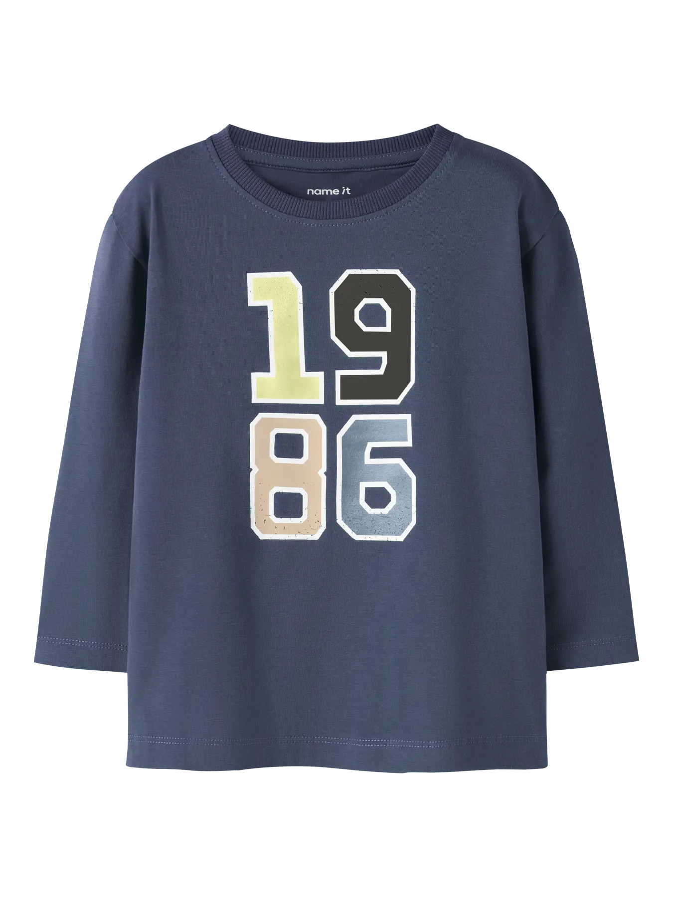 NAME IT Karnis Long Sleeve Top Vintage Indigo model front view