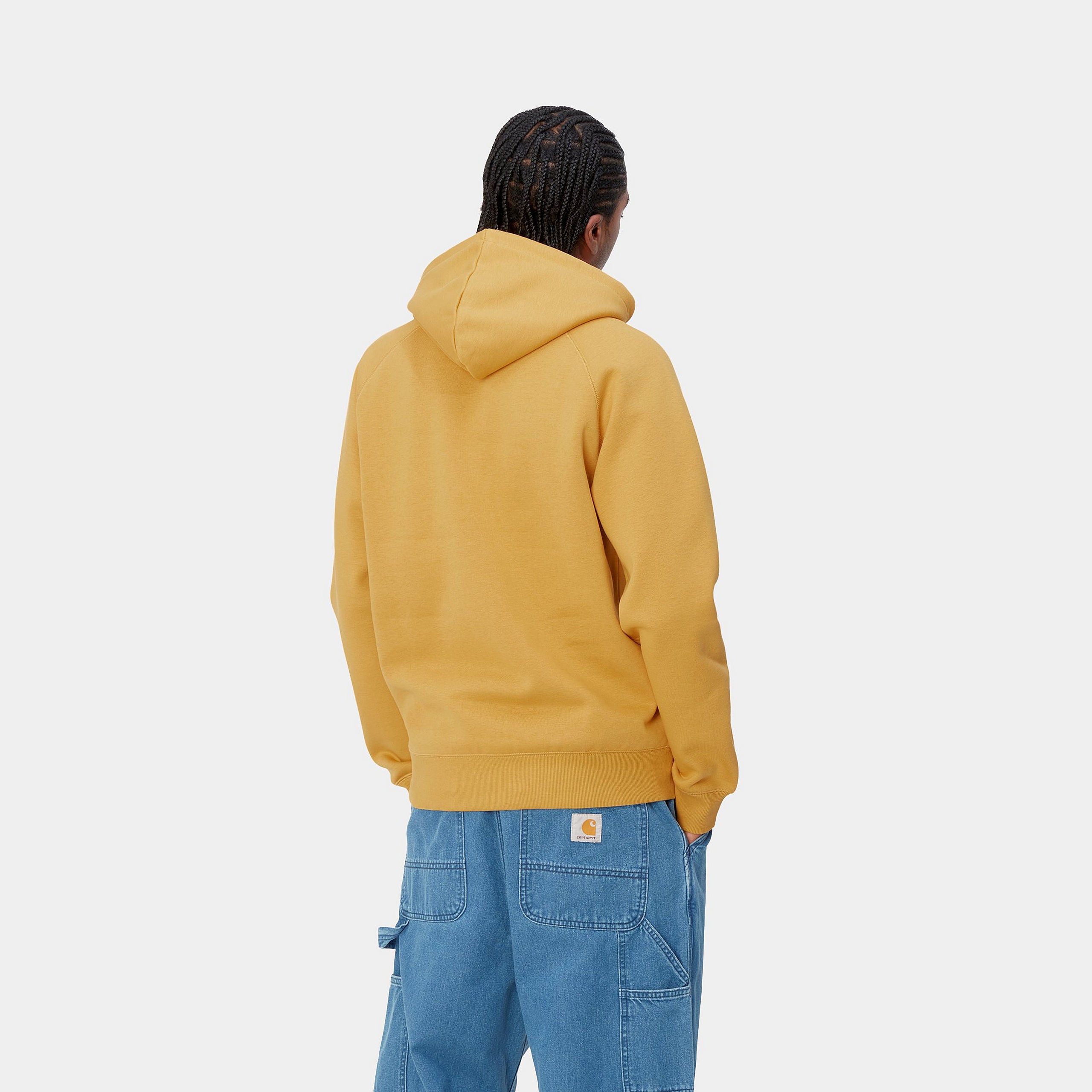 Men's Hooded Chase Sweat-Sunray / Gold-Model Back View