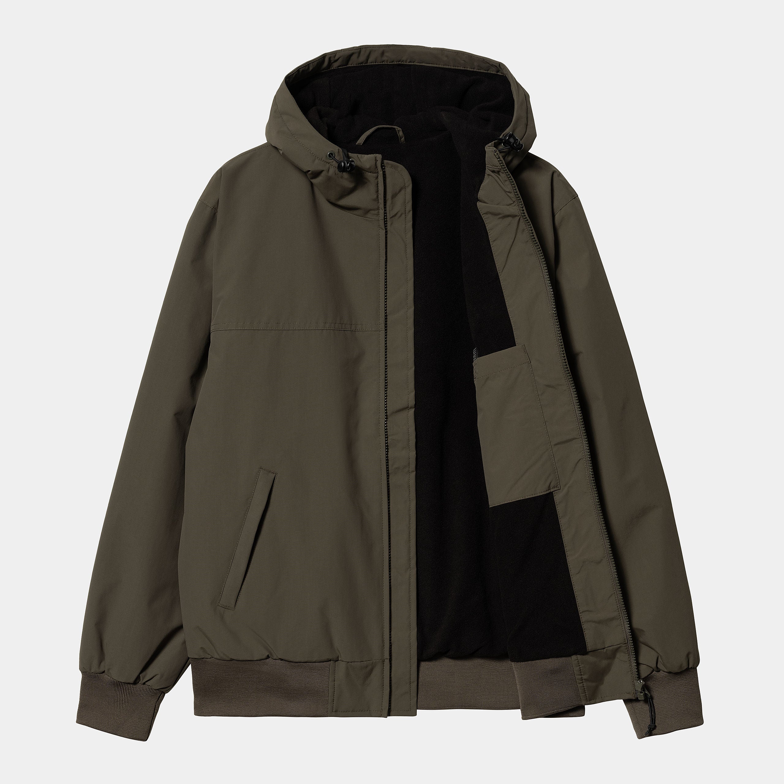 Carhartt WIP Hooded Sail Jacket-Cypress / Black Cypress / Black flat front view