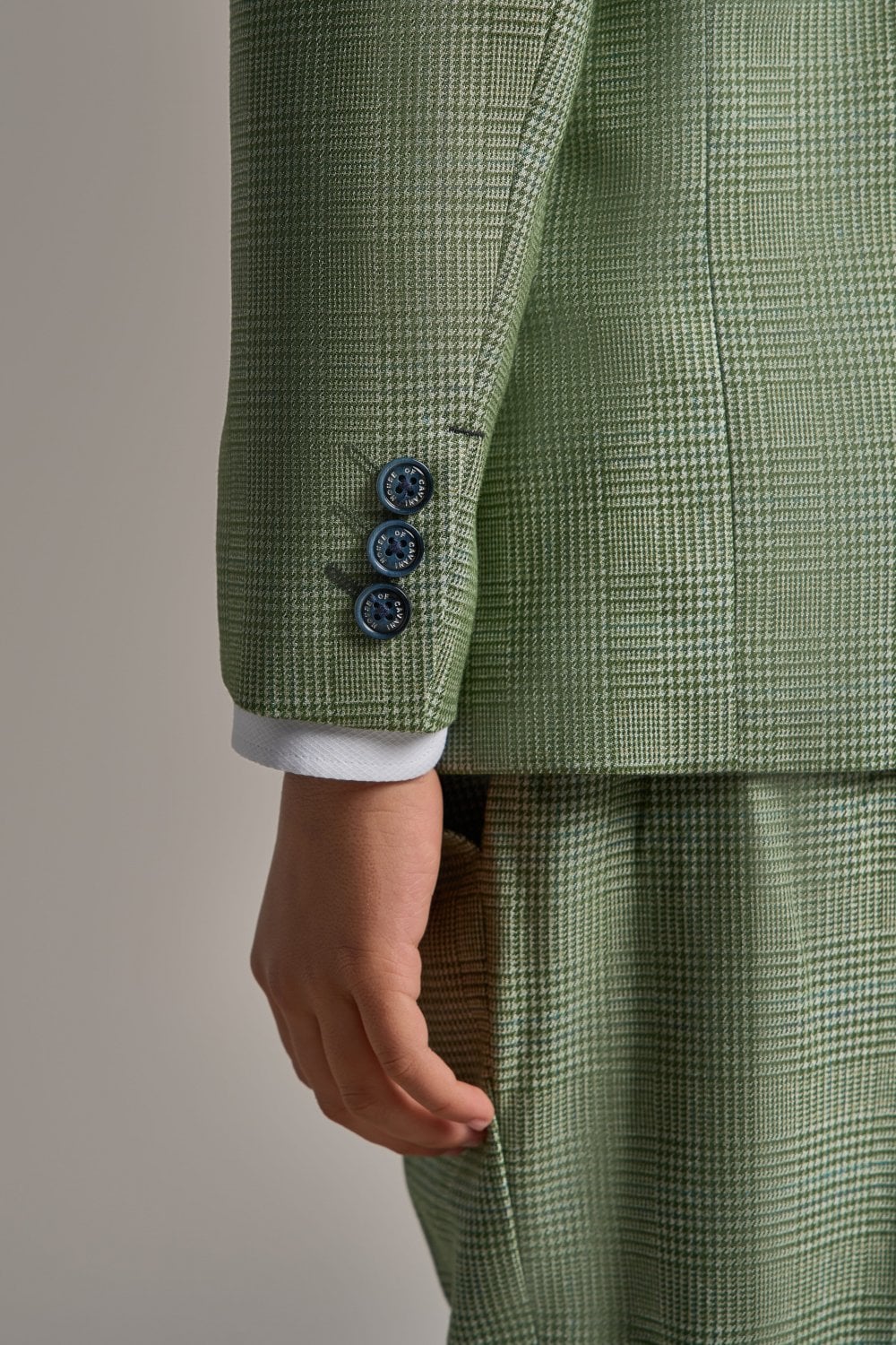 Caridi Sage Boys 3 Piece Suit-Buttons on Jacket View