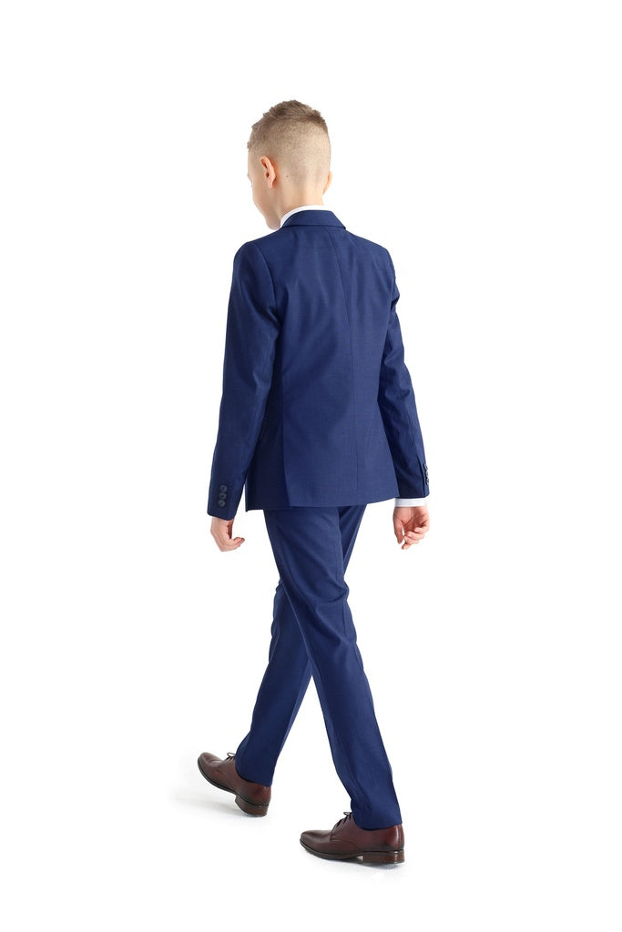 Diego Boy's 3 Piece Blue Communion Suit -Back View
