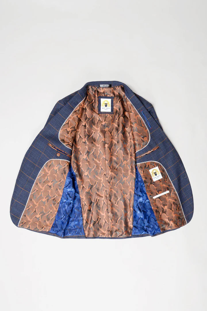 MARC DARCY Jenson Marine Check Jacket MARINE detail view