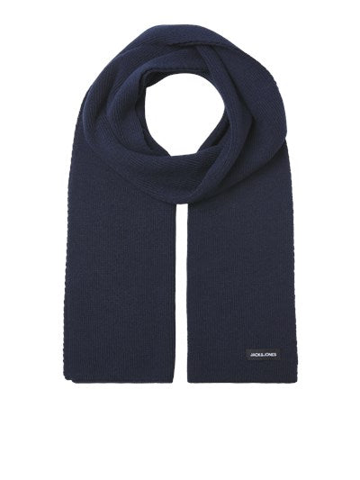 JACK & JONES DNA Knitted Men's Scarf Grey Melange Check flat front view