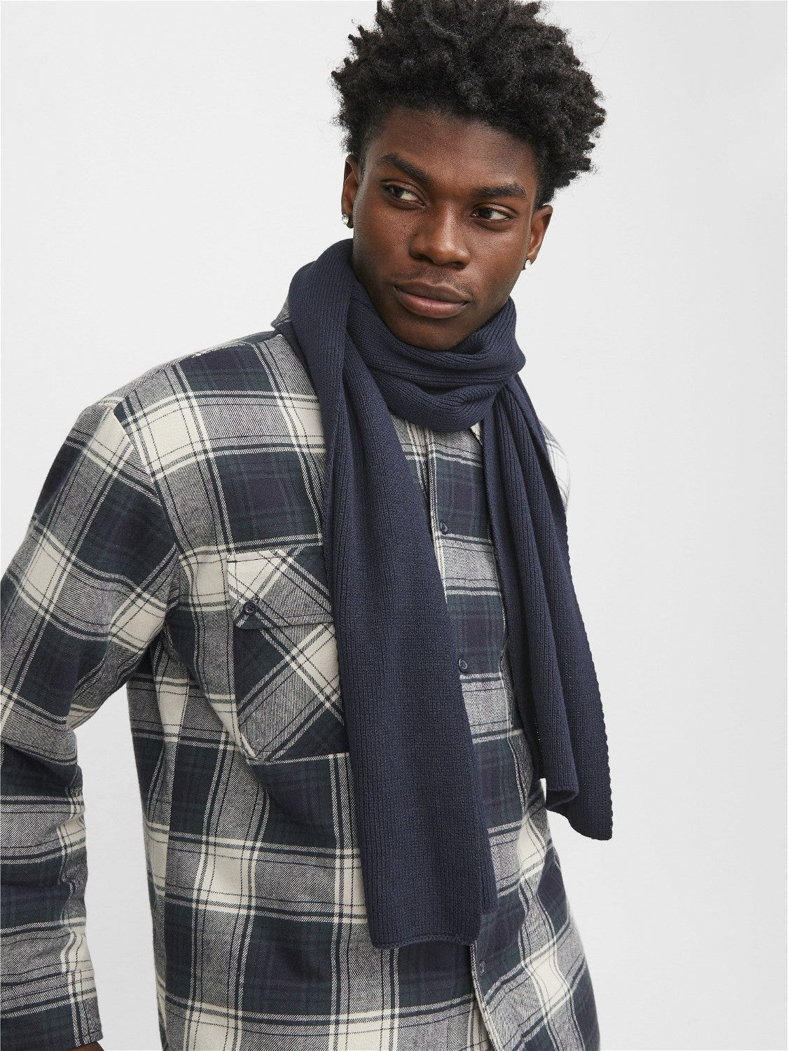 JACK & JONES DNA Knitted Men's Scarf Black side view