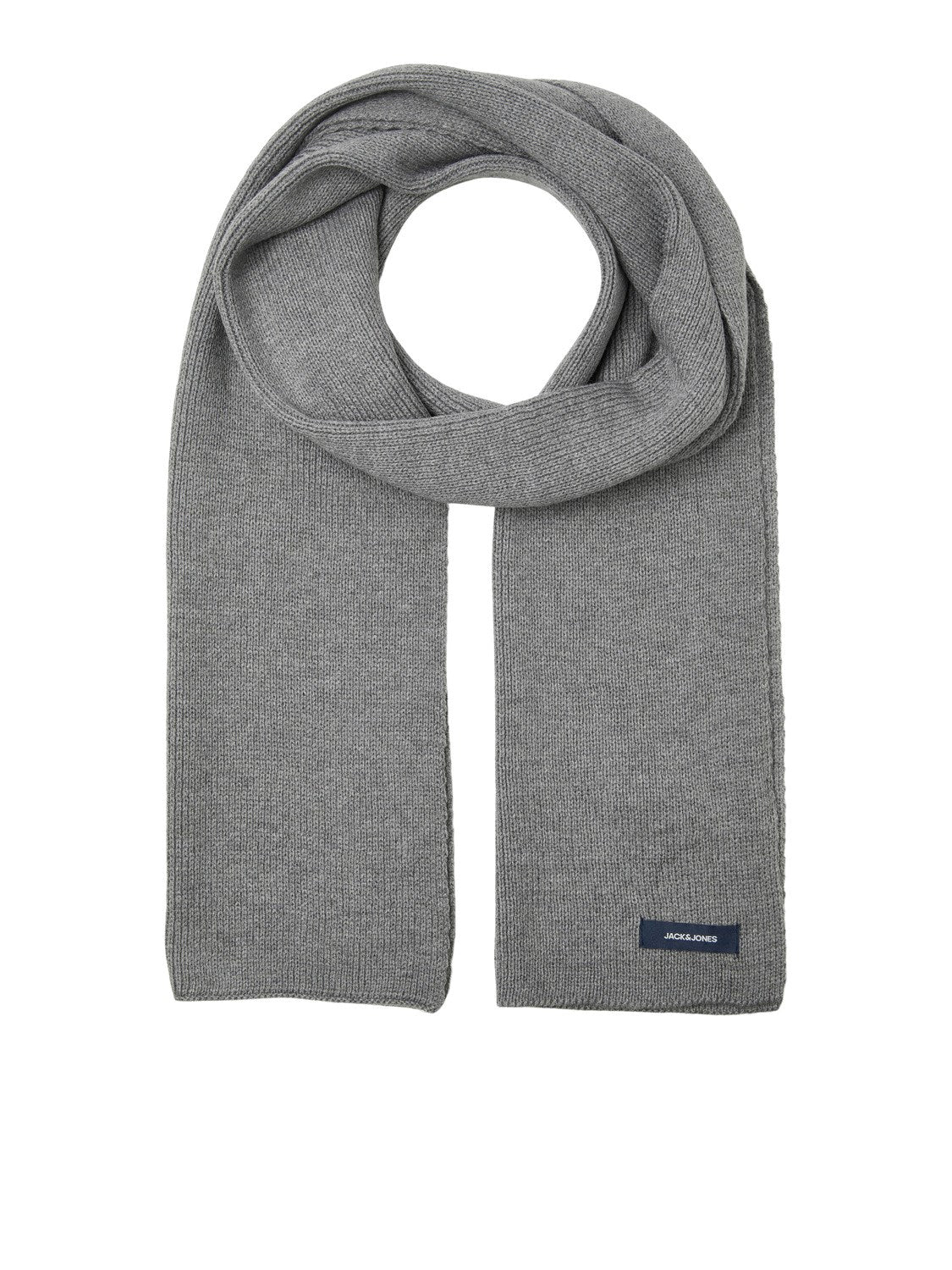DNA Knitted Men's Grey Melange Scarf-Flat view