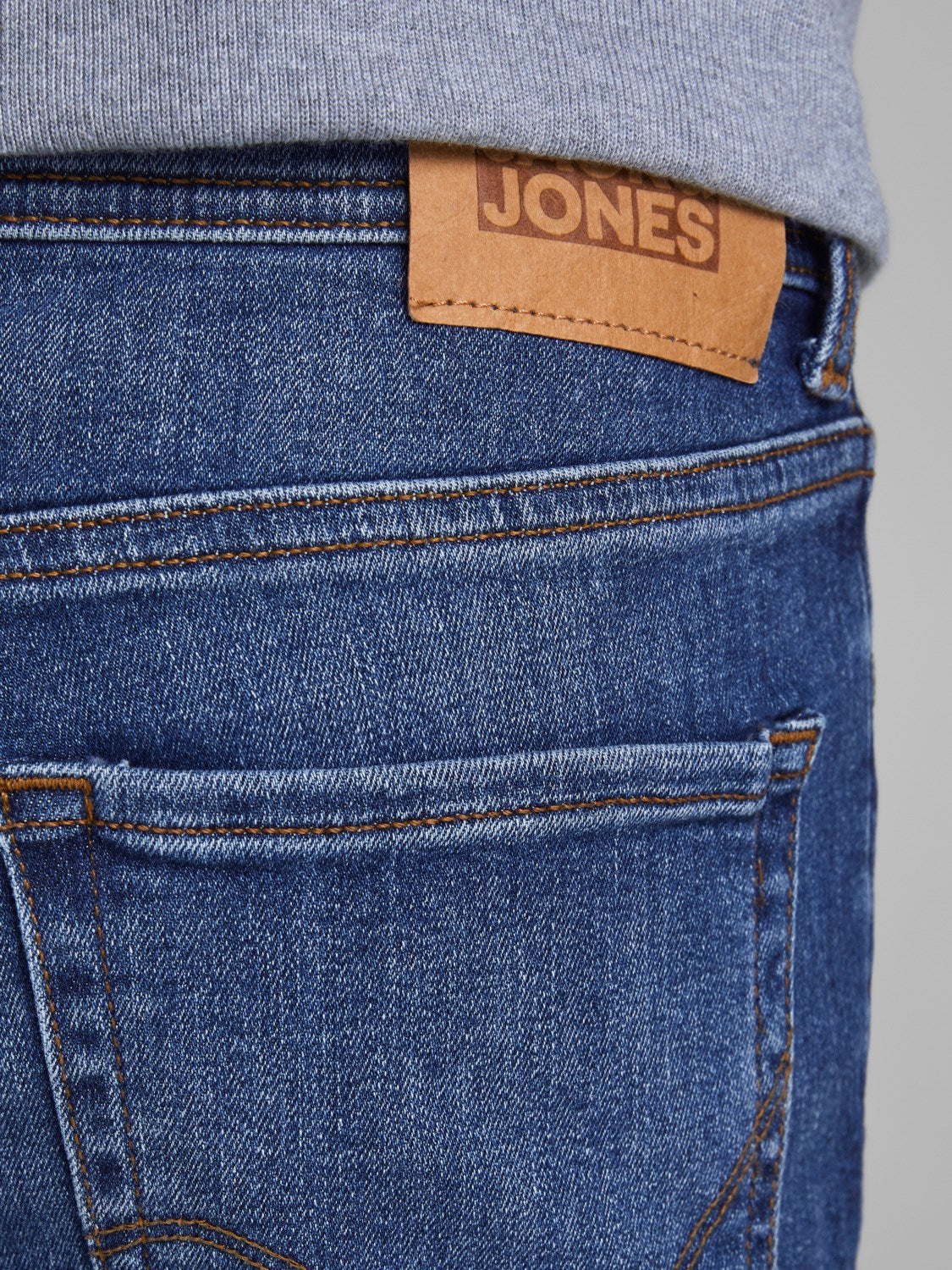 Jack Jones Youths Glenn 814 Junior Boy Slim Jean Blue flat front view