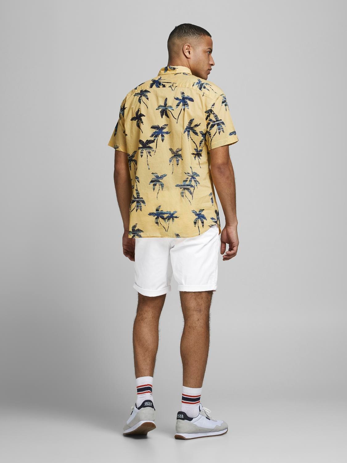 Men's Bowie Shorts Solid-White-Model Back View